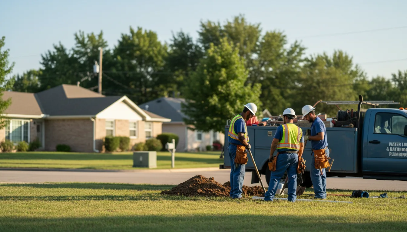 Residential water line and bathroom plumbing service in Middletown, PA